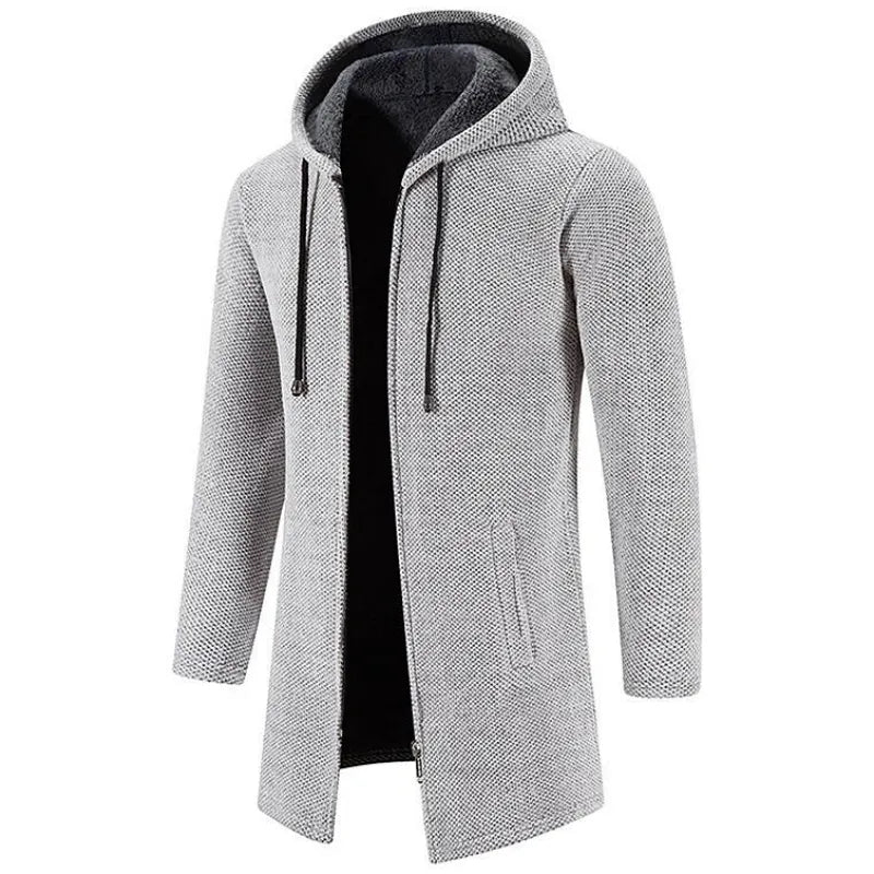 AlpenNord | Herren Hoodie-Cardigan in Mid-Länge mit Reißverschluss & Fleecefutter