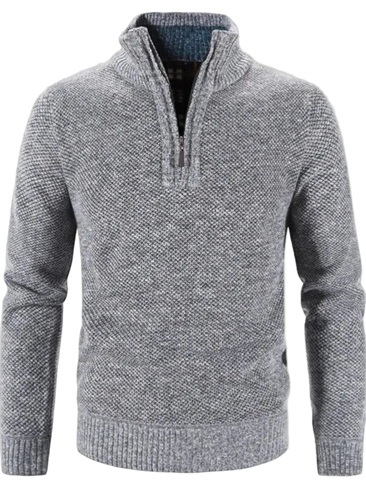 Dicker Pullover mit Reißverschluss